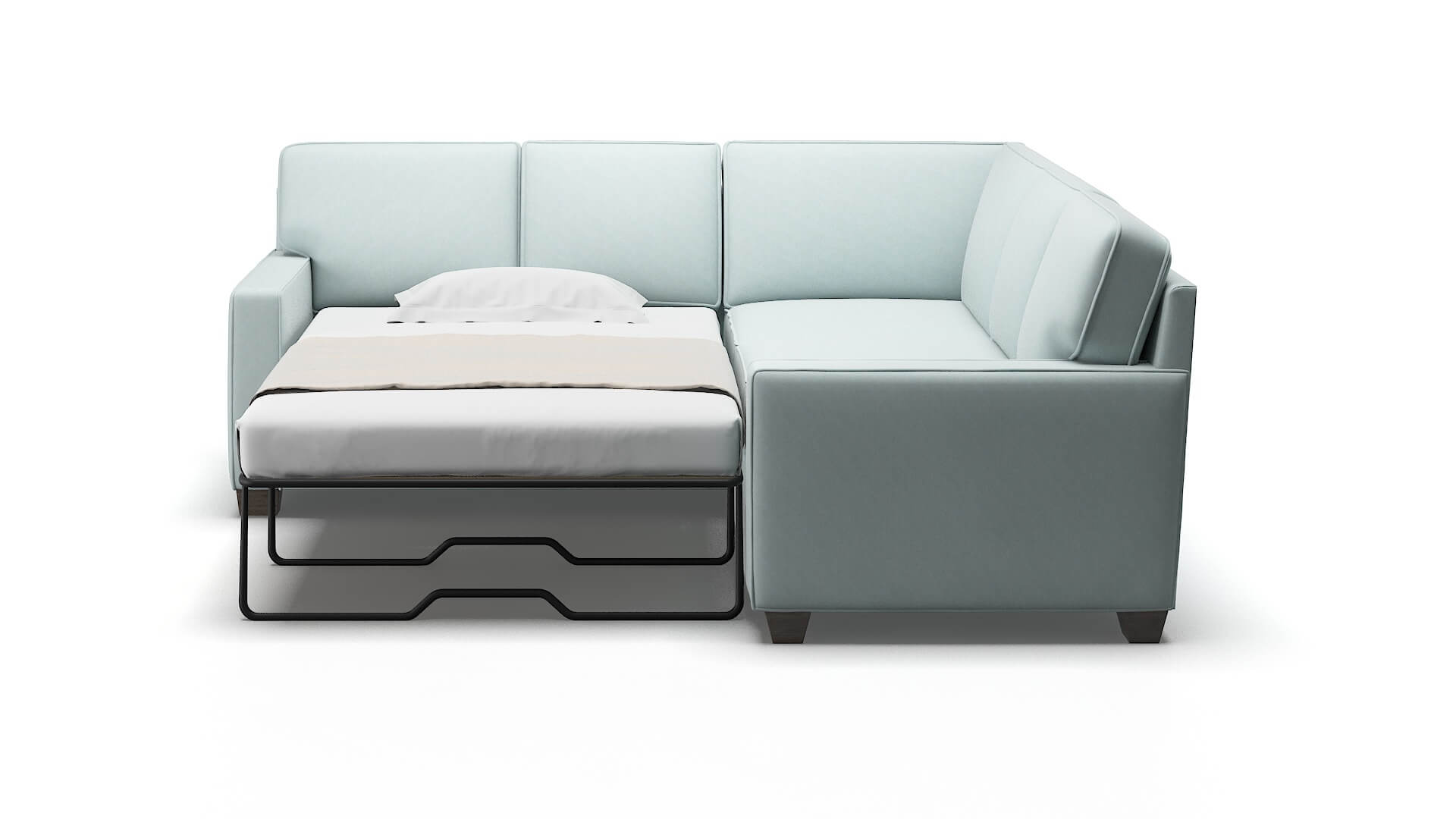 Chicago Leslie Robins_egg Sectional Sleeper Espresso legs 1
