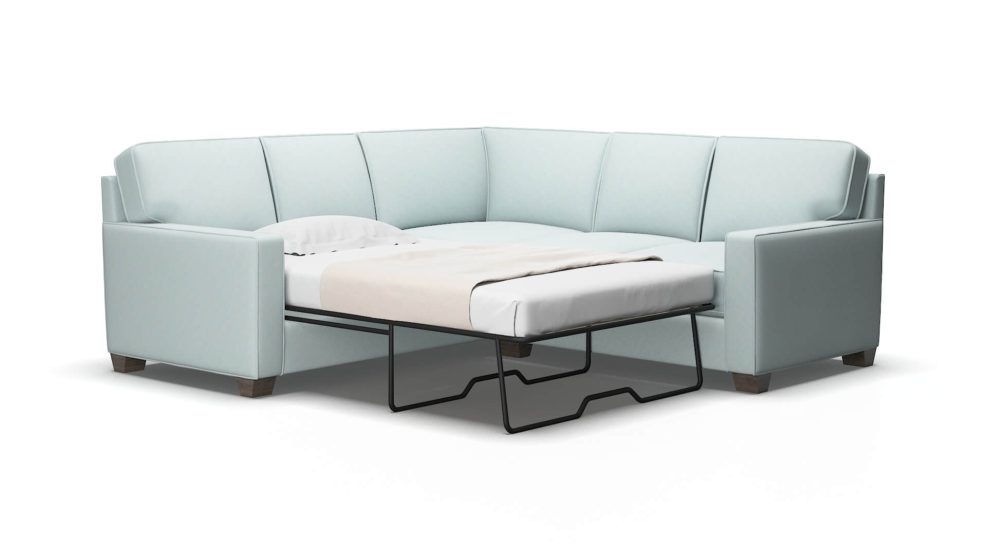 Chicago Leslie robins_egg Sectional sleeper Espresso Legs  2