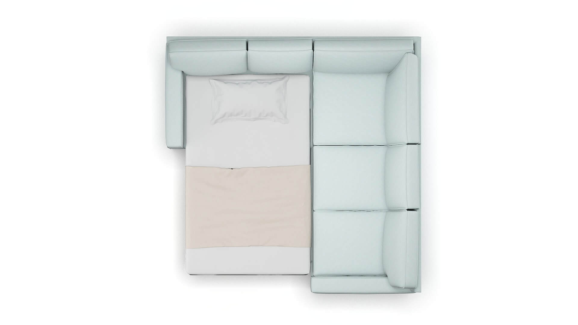 Chicago Leslie Robins_egg Sectional Sleeper Espresso legs 3