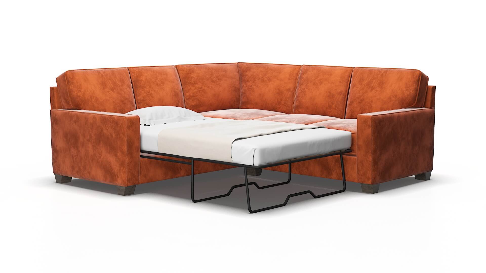 Chicago Loft copper Sectional sleeper Espresso Legs  2