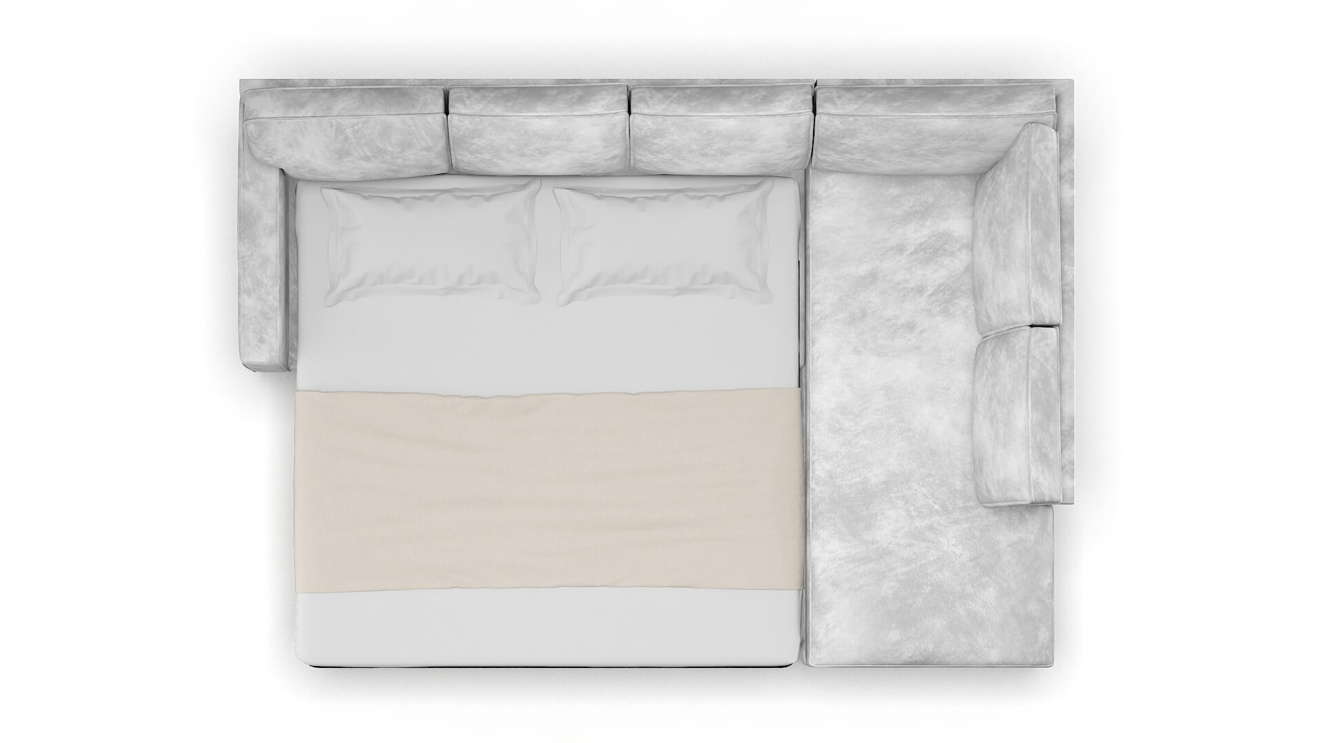 Chicago Loft Snowfall Panel Sleeper Espresso legs 3