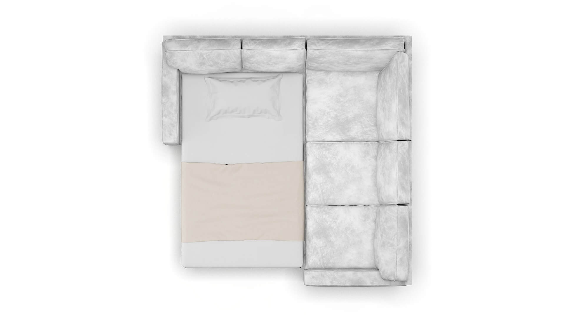 Chicago Loft Snowfall Sectional Sleeper Espresso legs 3