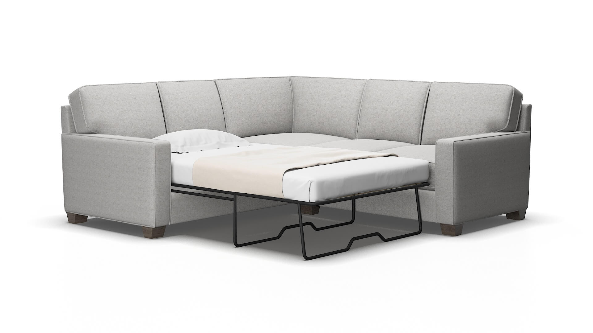 Chicago Malibu dove Sectional sleeper Espresso Legs  2