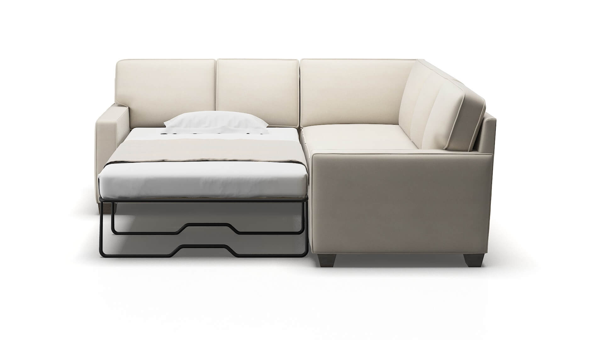 Chicago Malibu Linen Sectional Sleeper Espresso legs 1