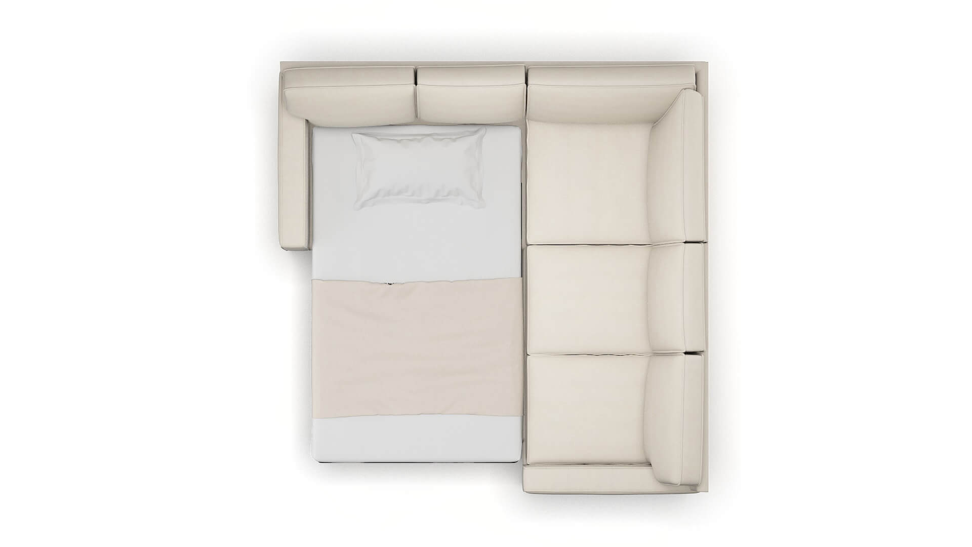 Chicago Malibu Linen Sectional Sleeper Espresso legs 3