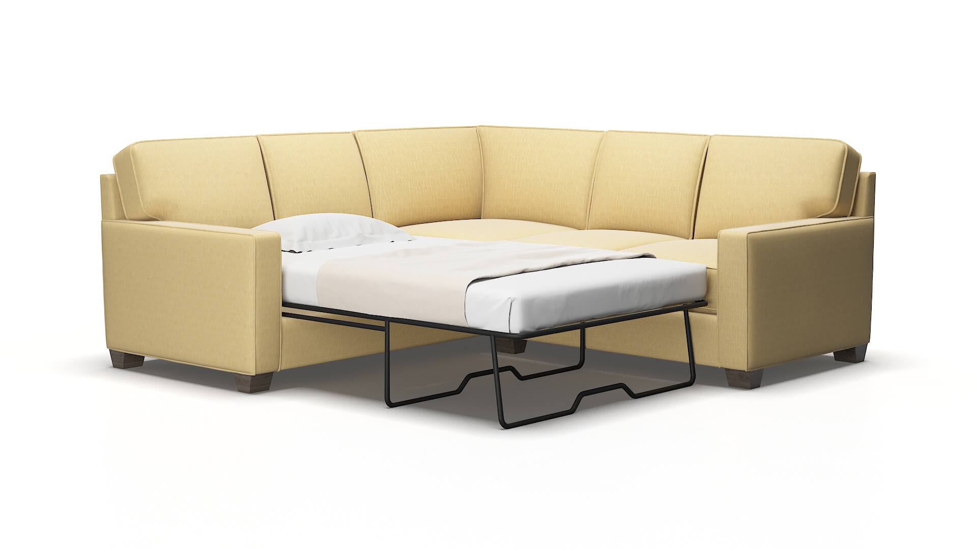 Chicago Malibu maize Sectional sleeper Espresso Legs  2