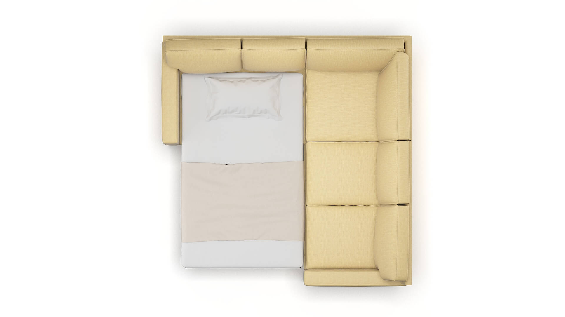 Chicago Malibu Maize Sectional Sleeper Espresso legs 3