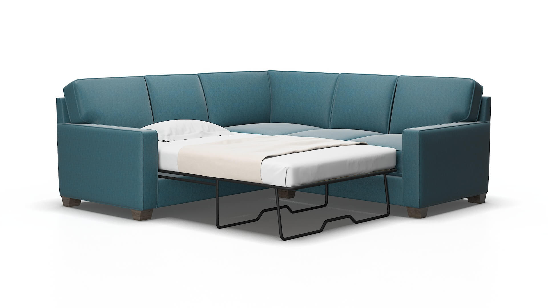 Chicago Merit peacock Sectional sleeper Espresso Legs  2