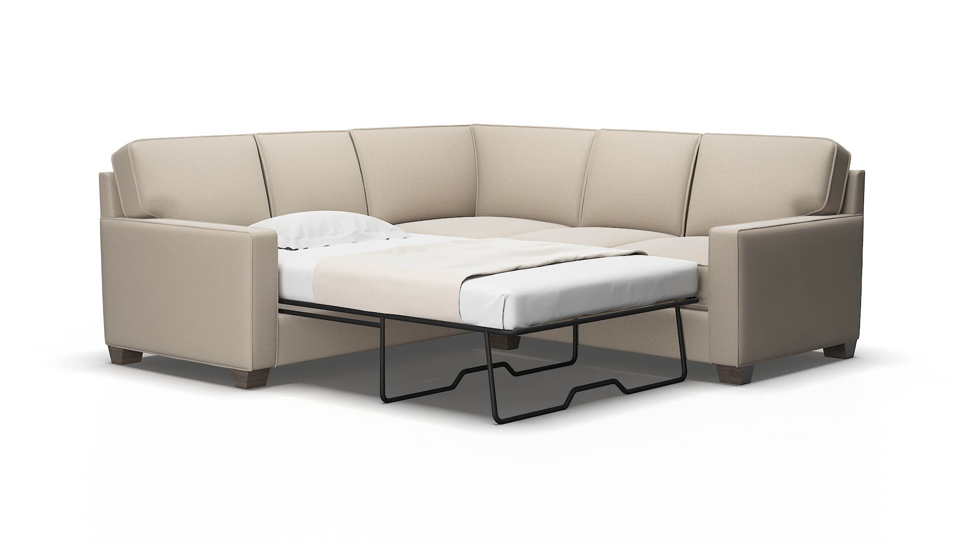 Chicago Naples almond Sectional sleeper Espresso Legs  2