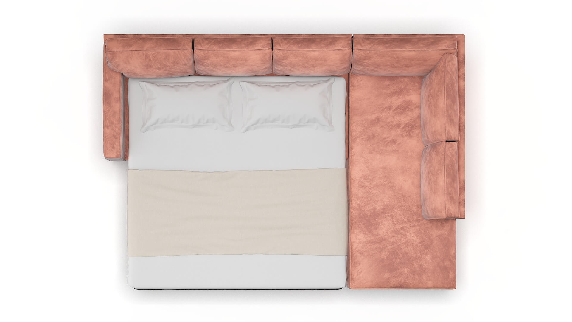 Chicago Naples Blush Panel Sleeper Espresso legs 3