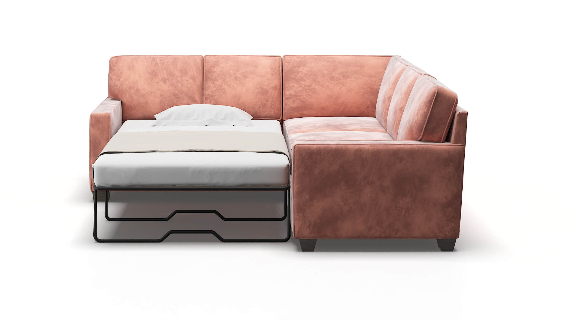 Chicago Naples Blush Sectional Sleeper Espresso legs 1
