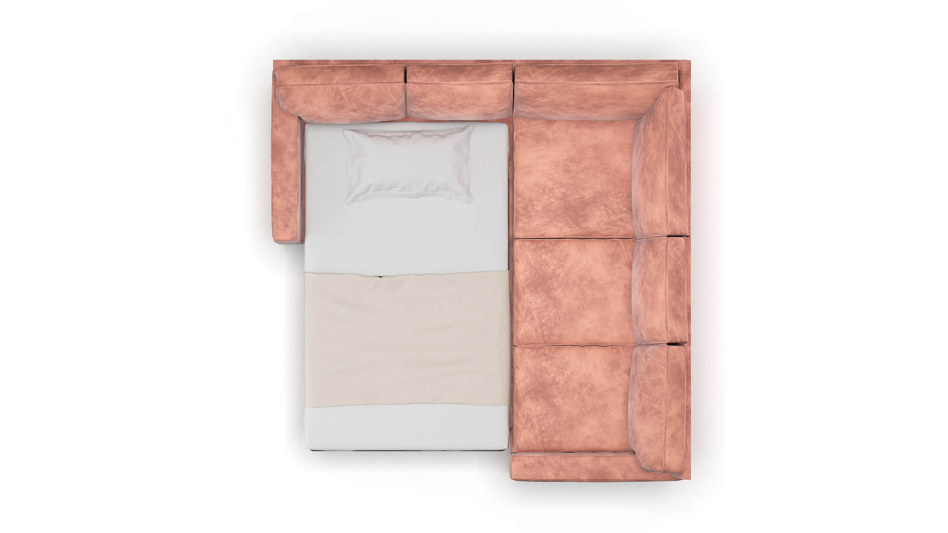 Chicago Naples Blush Sectional Sleeper Espresso legs 3