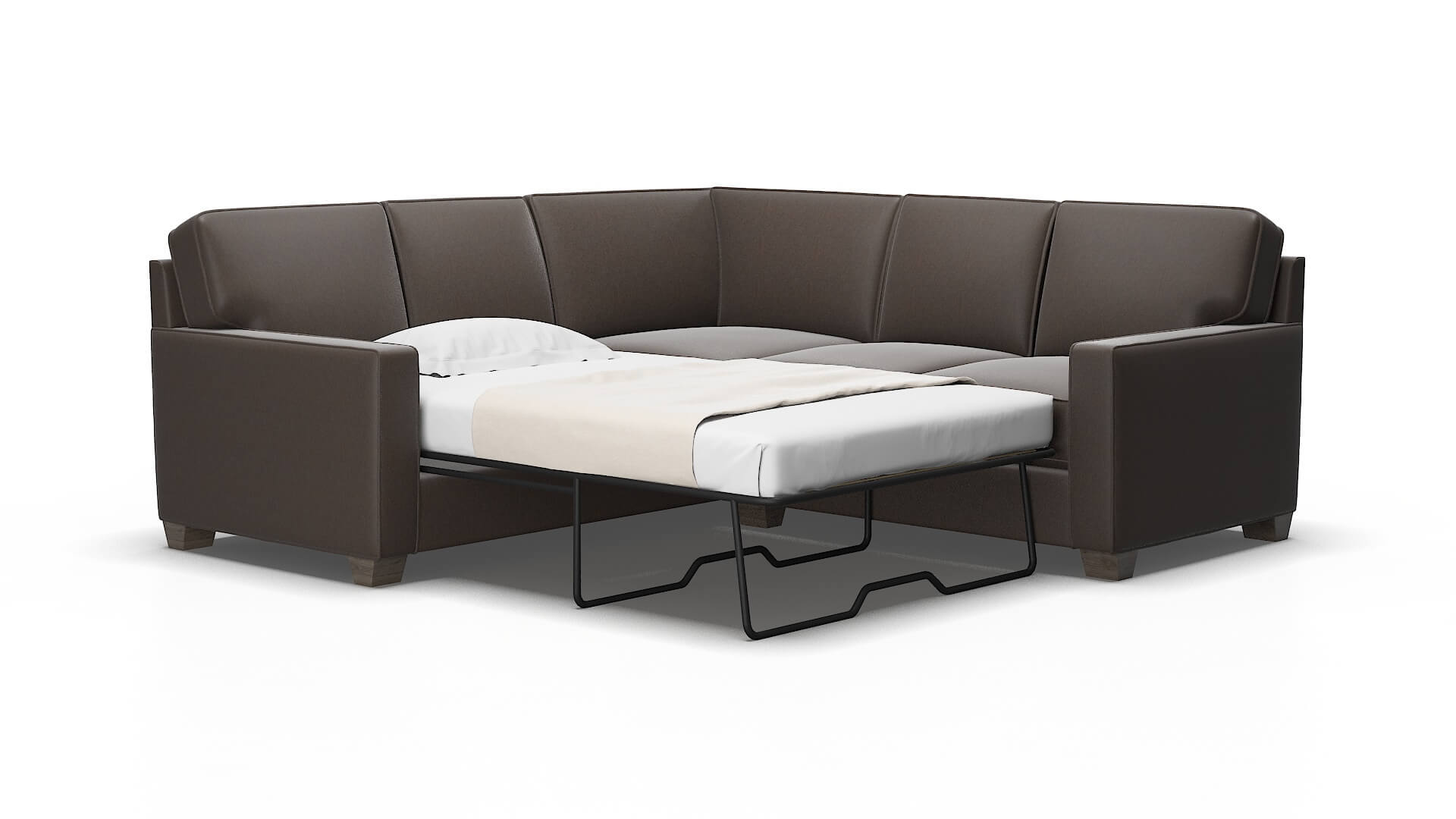 Chicago Naples graphite Sectional sleeper Espresso Legs  2