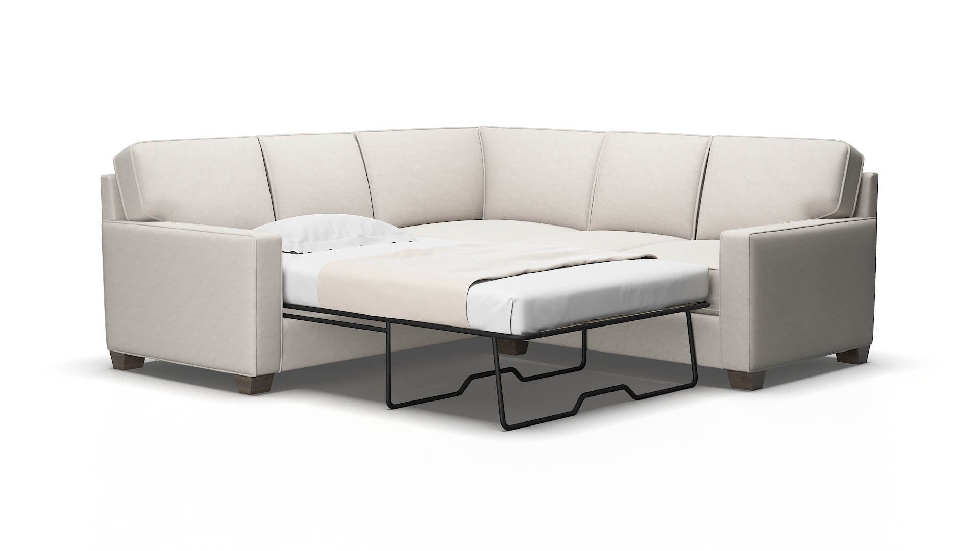 Chicago Noble Grey Sectional Sleeper Espresso legs 2