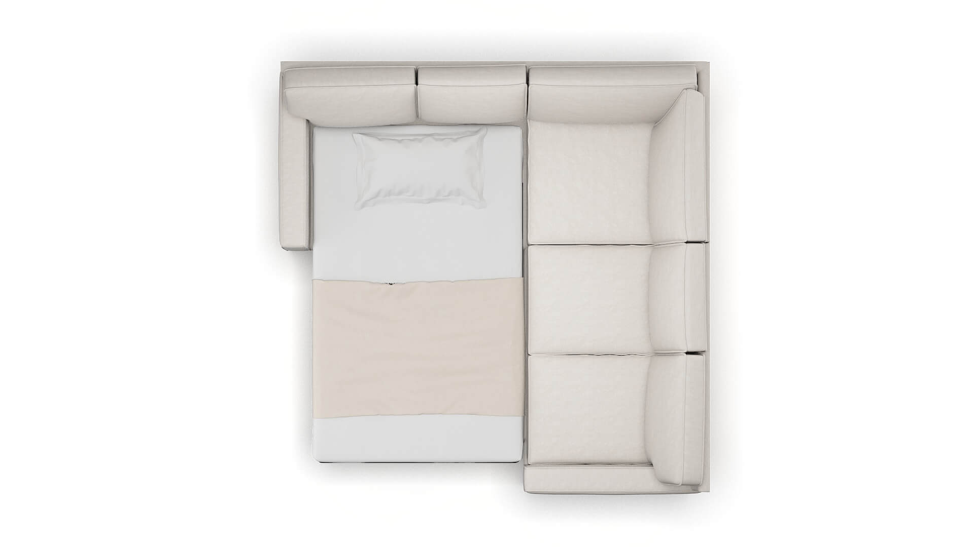 Chicago Noble Grey Sectional Sleeper Espresso legs 3