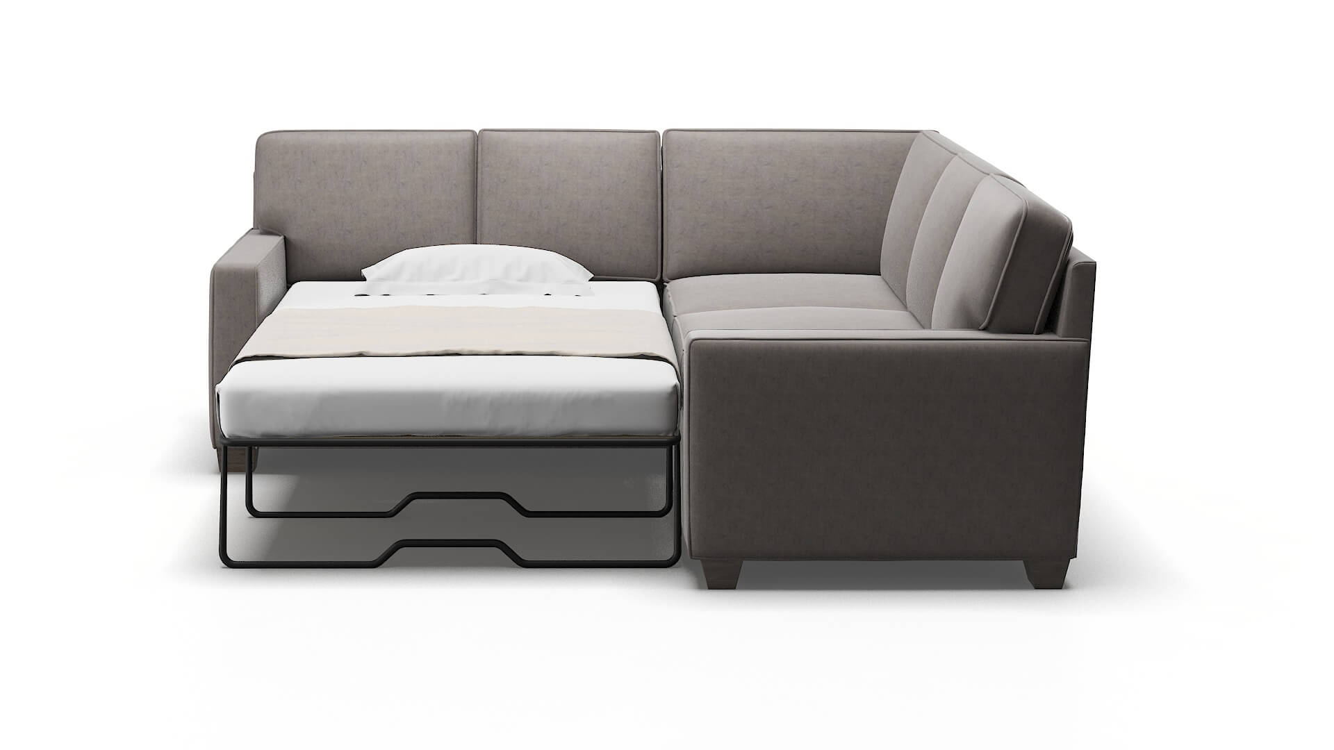 Chicago Noble Otter Sectional Sleeper Espresso legs 1
