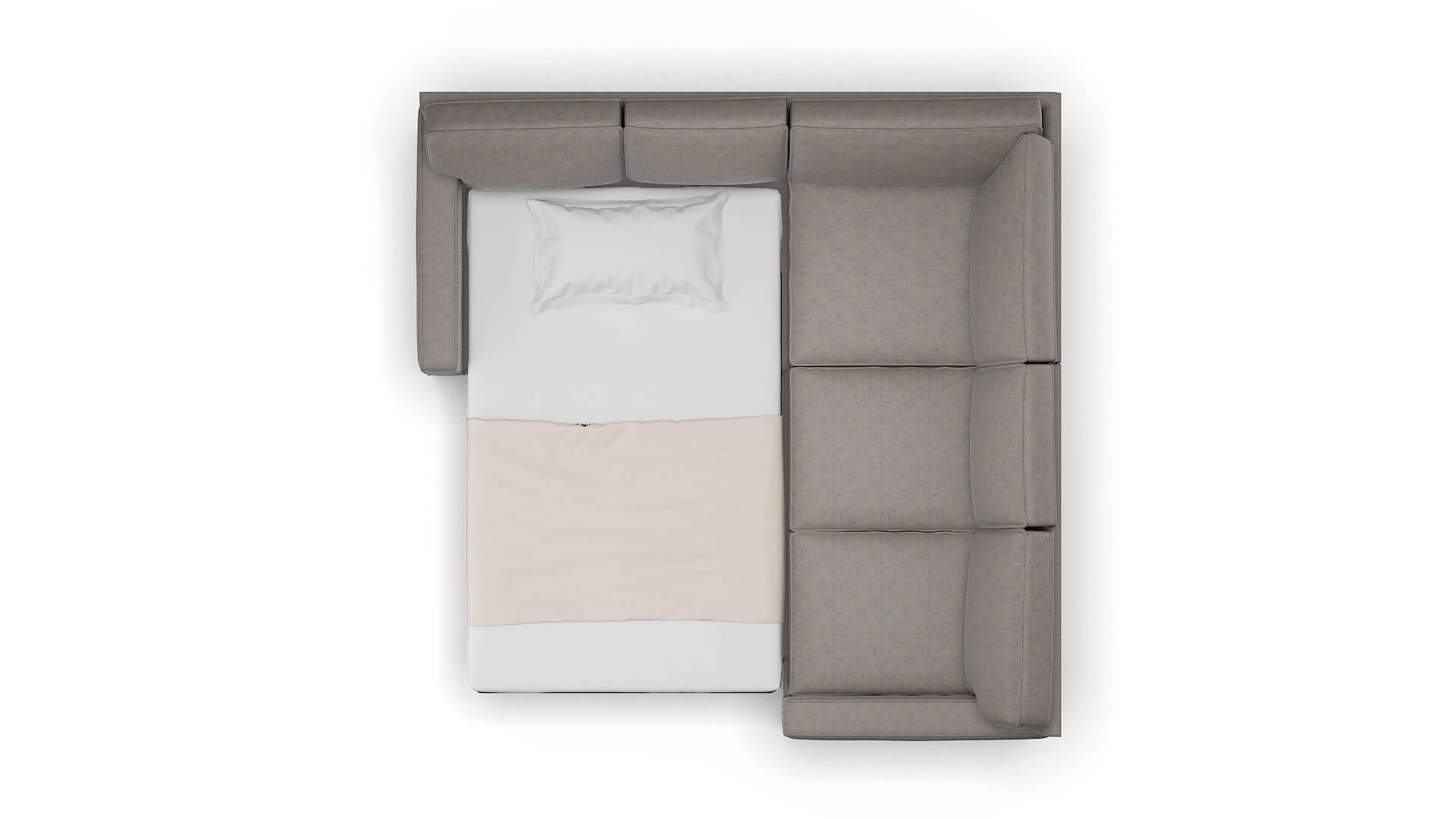 Chicago Noble Otter Sectional Sleeper Espresso legs 3