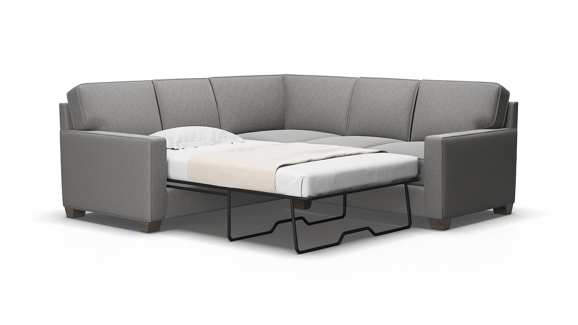 Chicago Noble Smoke Sectional Sleeper Espresso legs 2