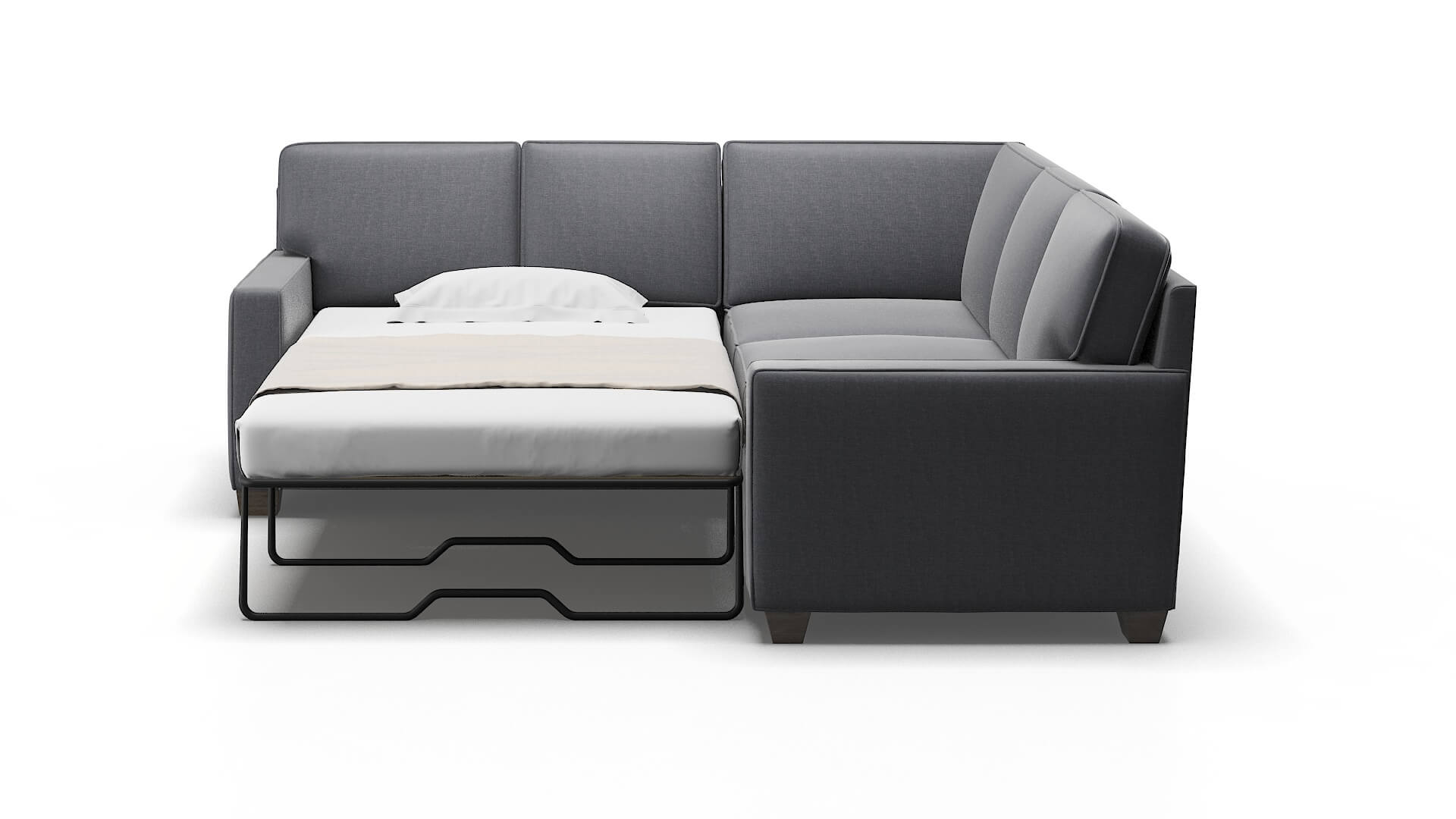 Chicago Notion Graphite Sectional Sleeper Espresso legs 1