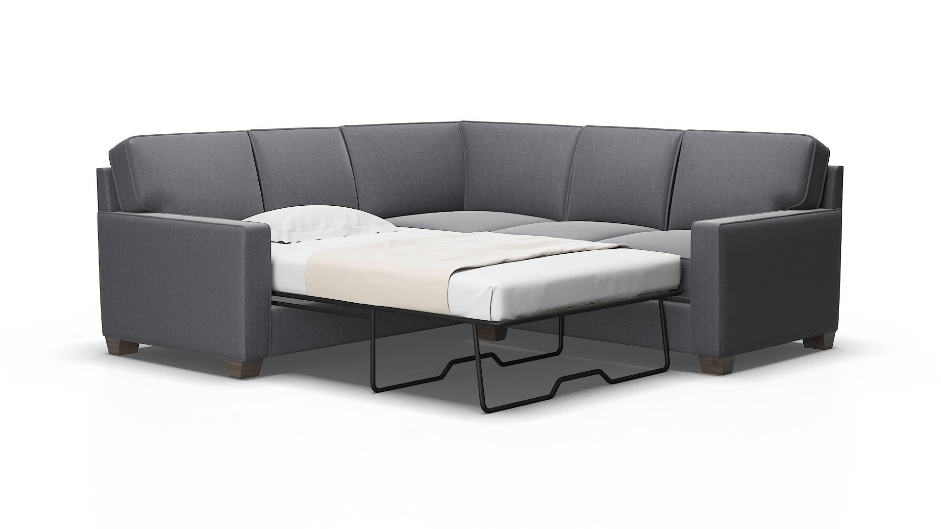 Chicago Notion Graphite Sectional Sleeper Espresso legs 2