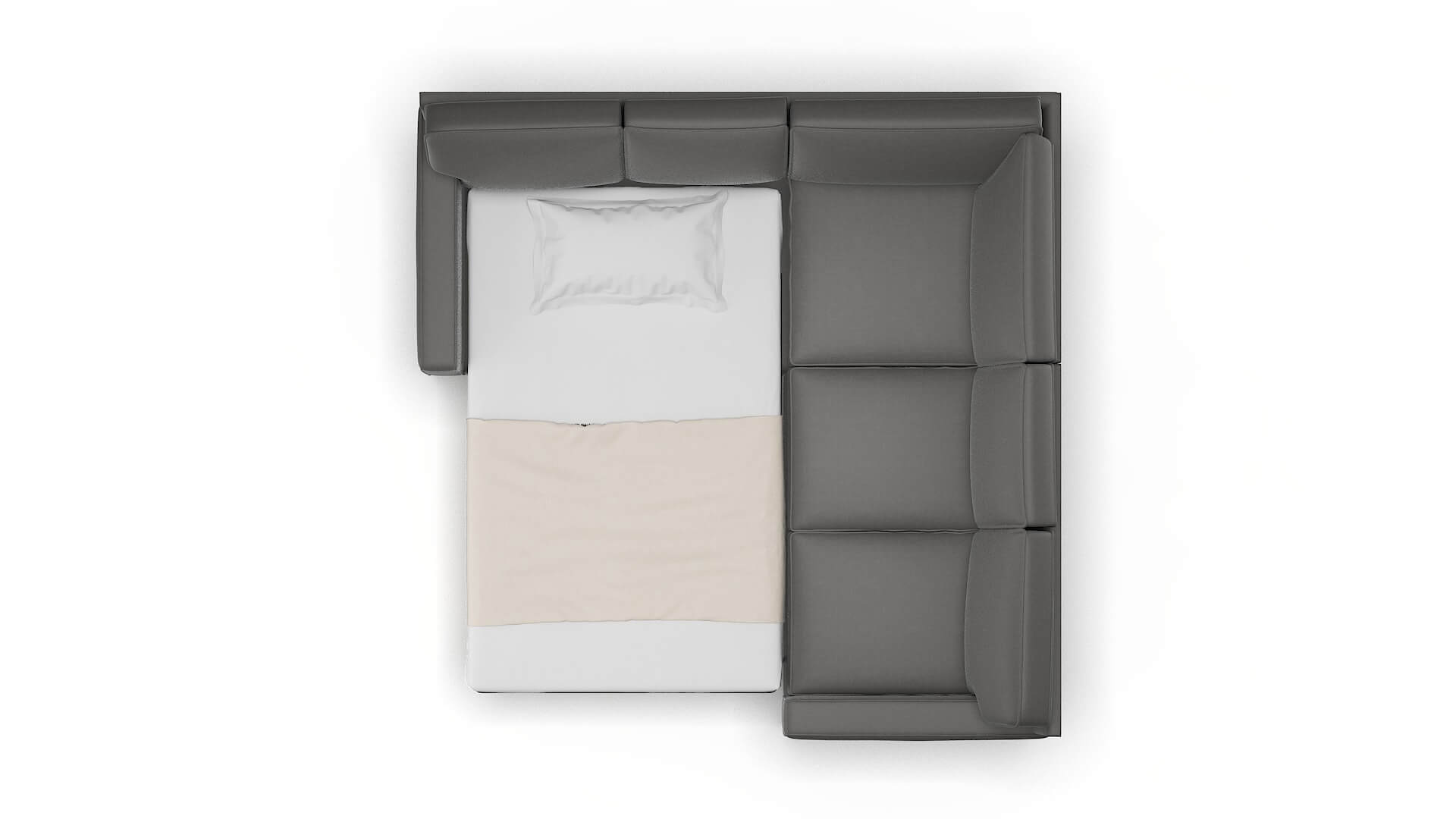 Chicago Oakley Charcoal Sectional Sleeper Espresso legs 3