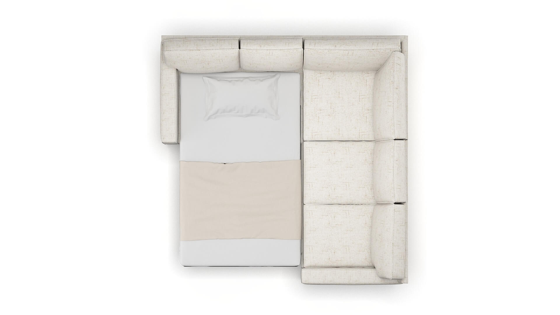 Chicago Oceanside Natural Sectional Sleeper Espresso legs 3