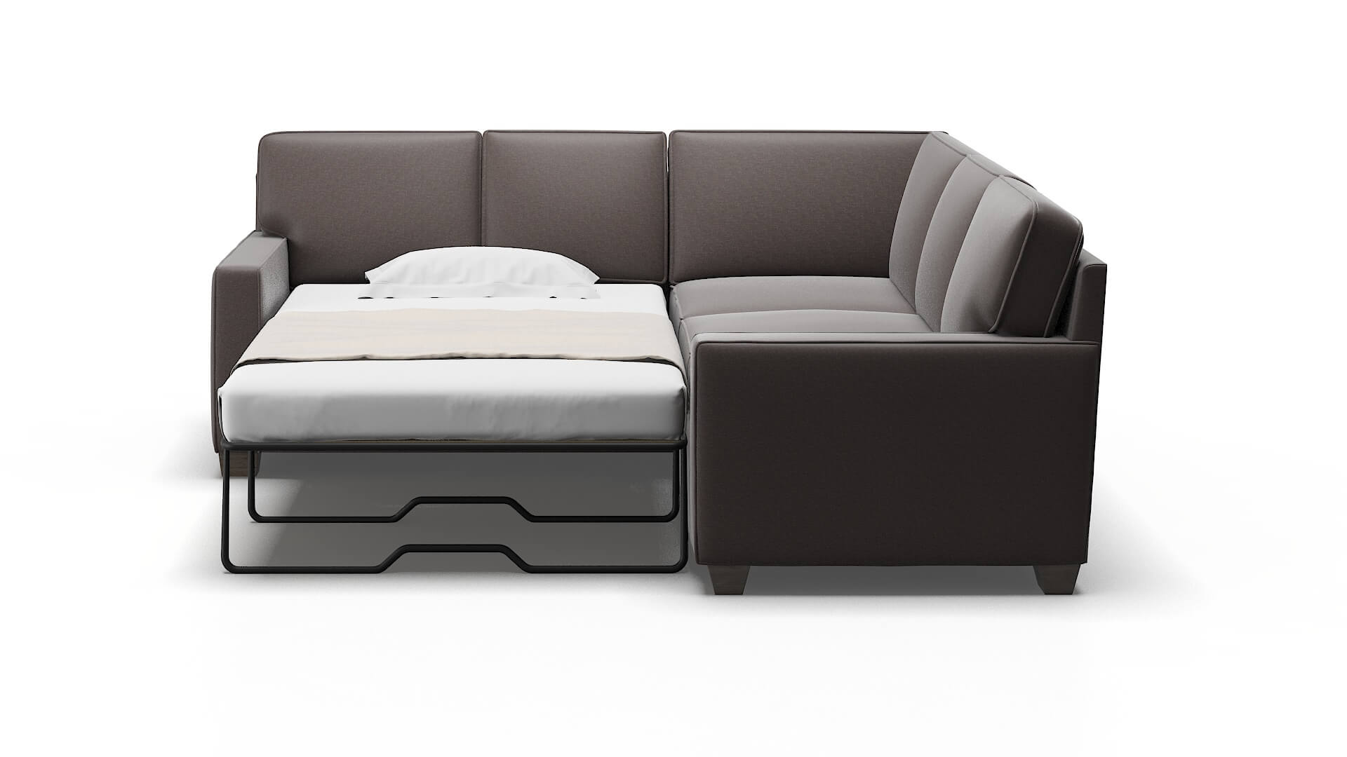 Chicago Oscar Chocolate Sectional Sleeper Espresso legs 1