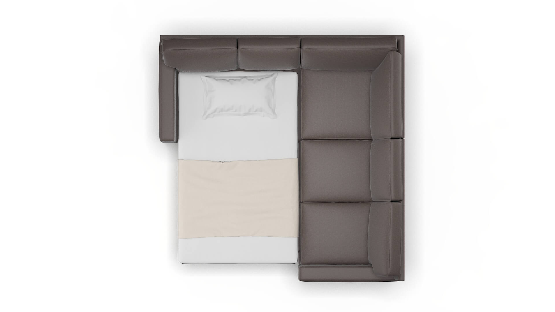 Chicago Oscar Chocolate Sectional Sleeper Espresso legs 3