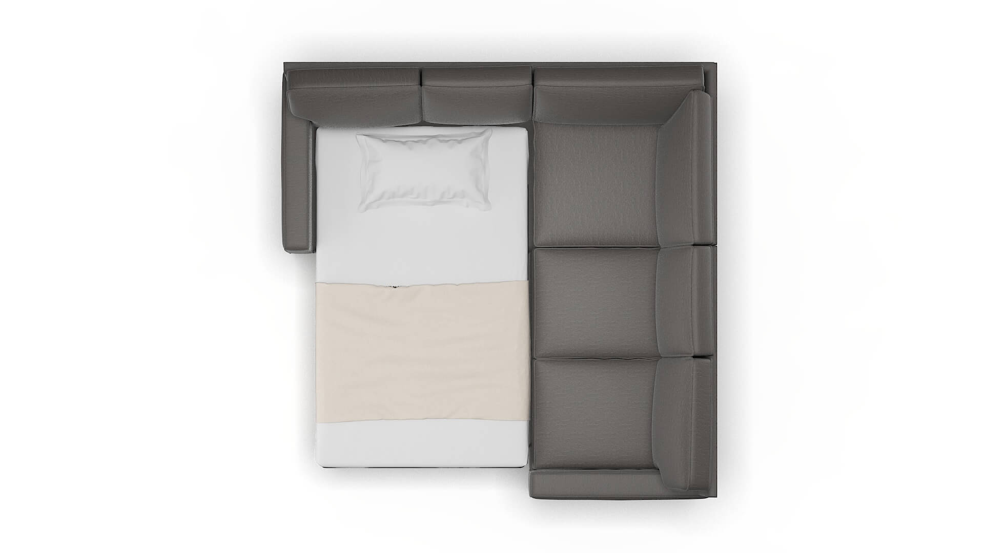 Chicago Oscar Grey Sectional Sleeper Espresso legs 3