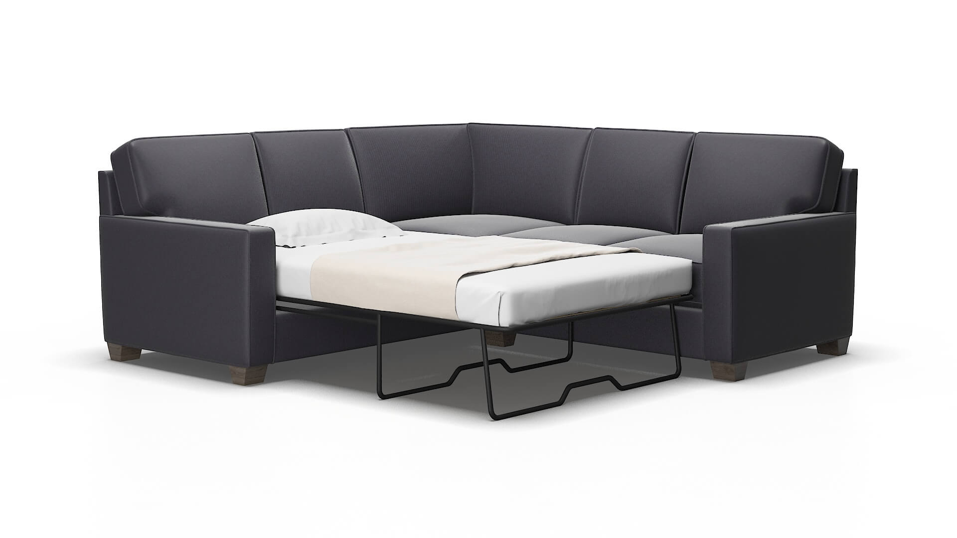 Chicago Parker charcoal Sectional sleeper Espresso Legs  2