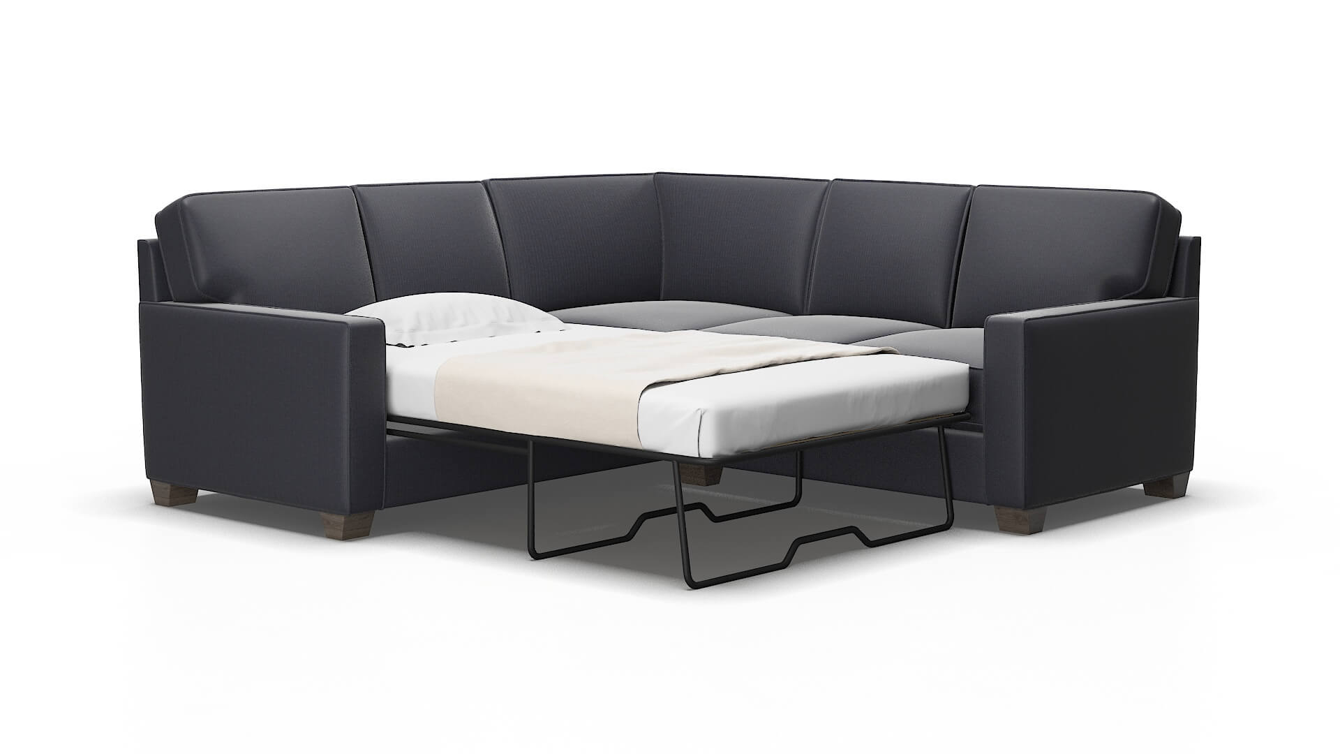 Chicago Parker Midnight Sectional Sleeper Espresso legs 2
