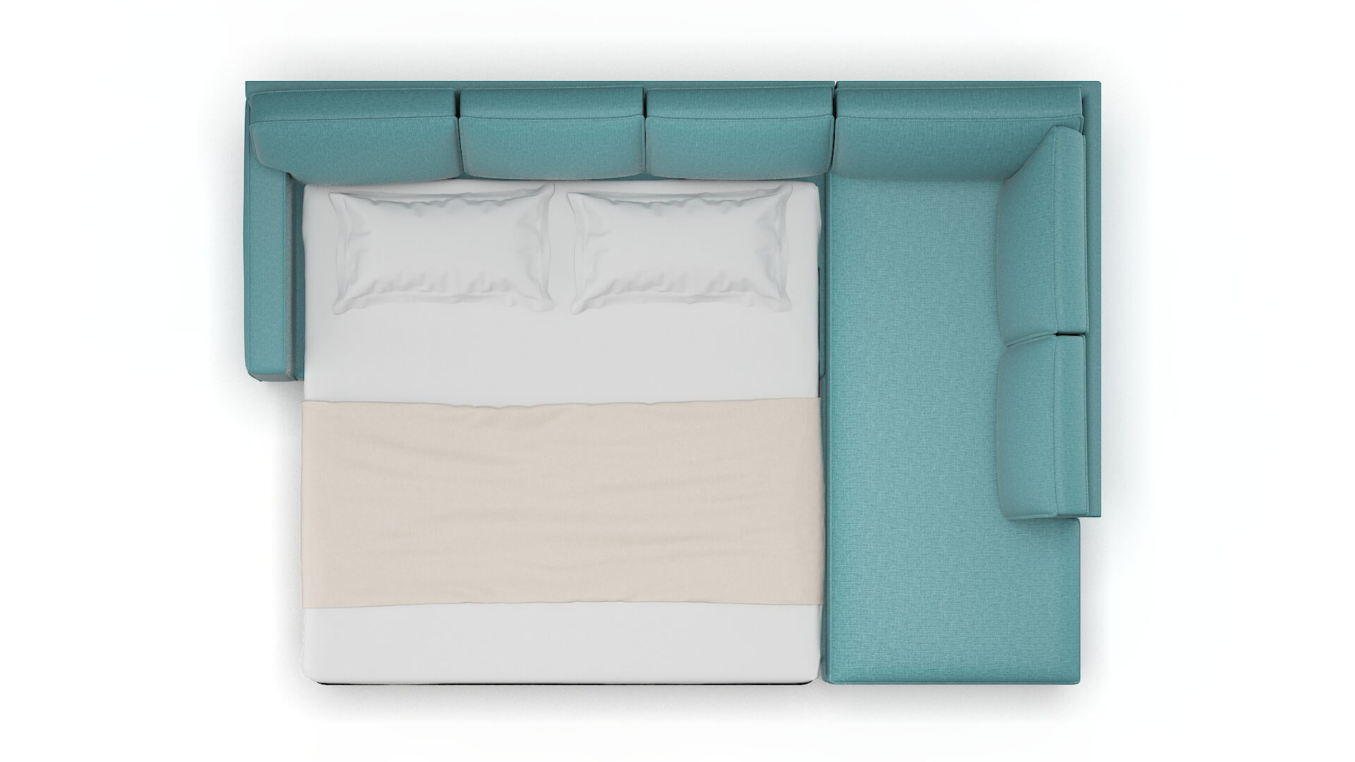 Chicago Parker Turquoise Panel Sleeper Espresso legs 3