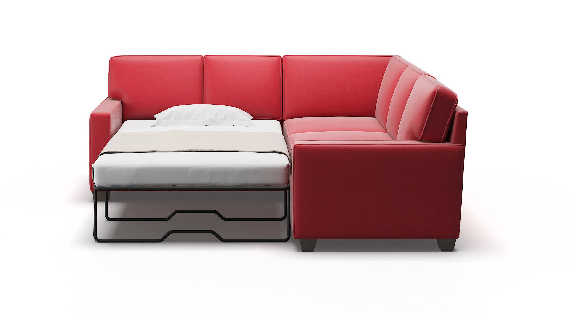 Chicago Pauline Ruby Sectional Sleeper Espresso legs 1