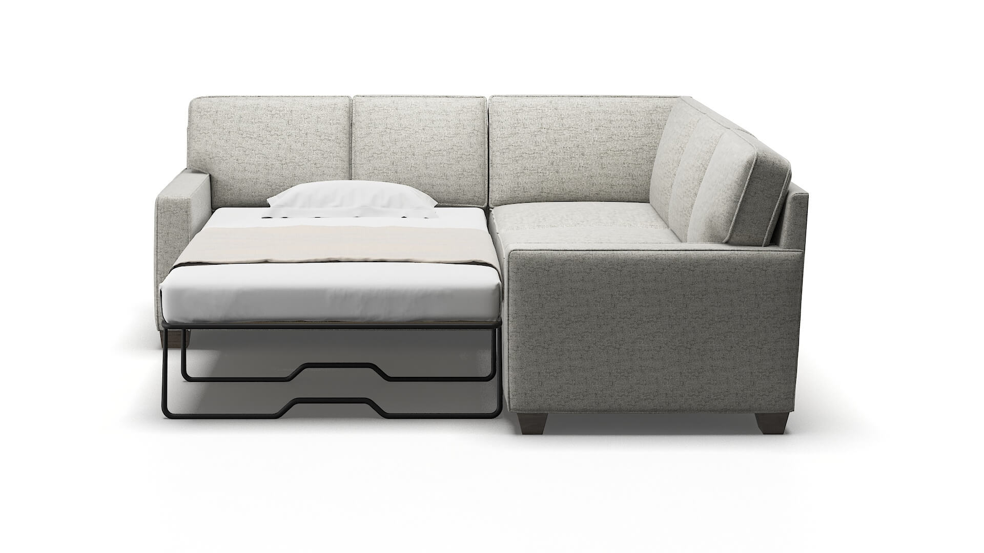 Chicago Prime Gravel Sectional Sleeper Espresso legs 1