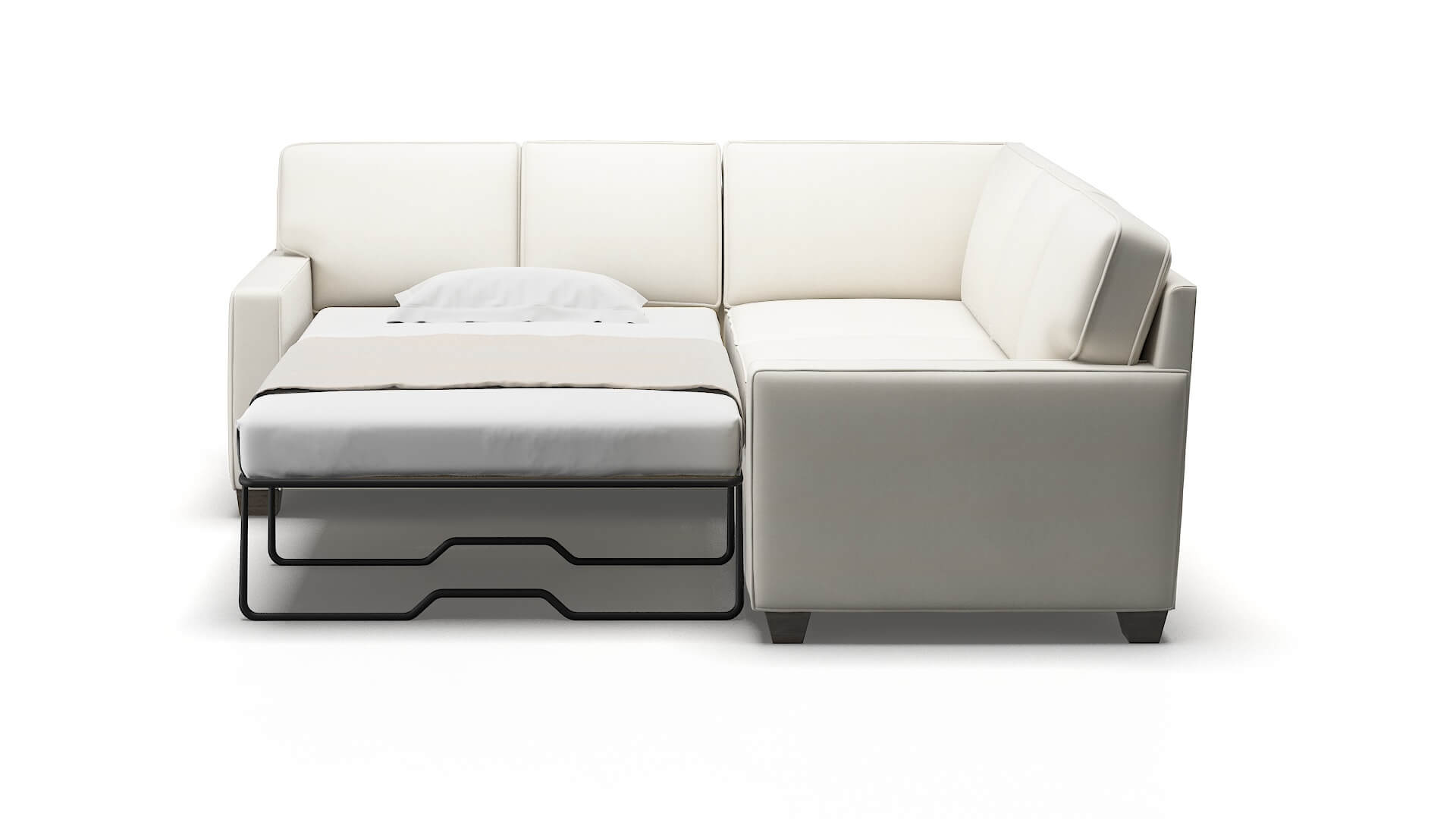Chicago R_prize Cream Sectional Sleeper Espresso legs 1