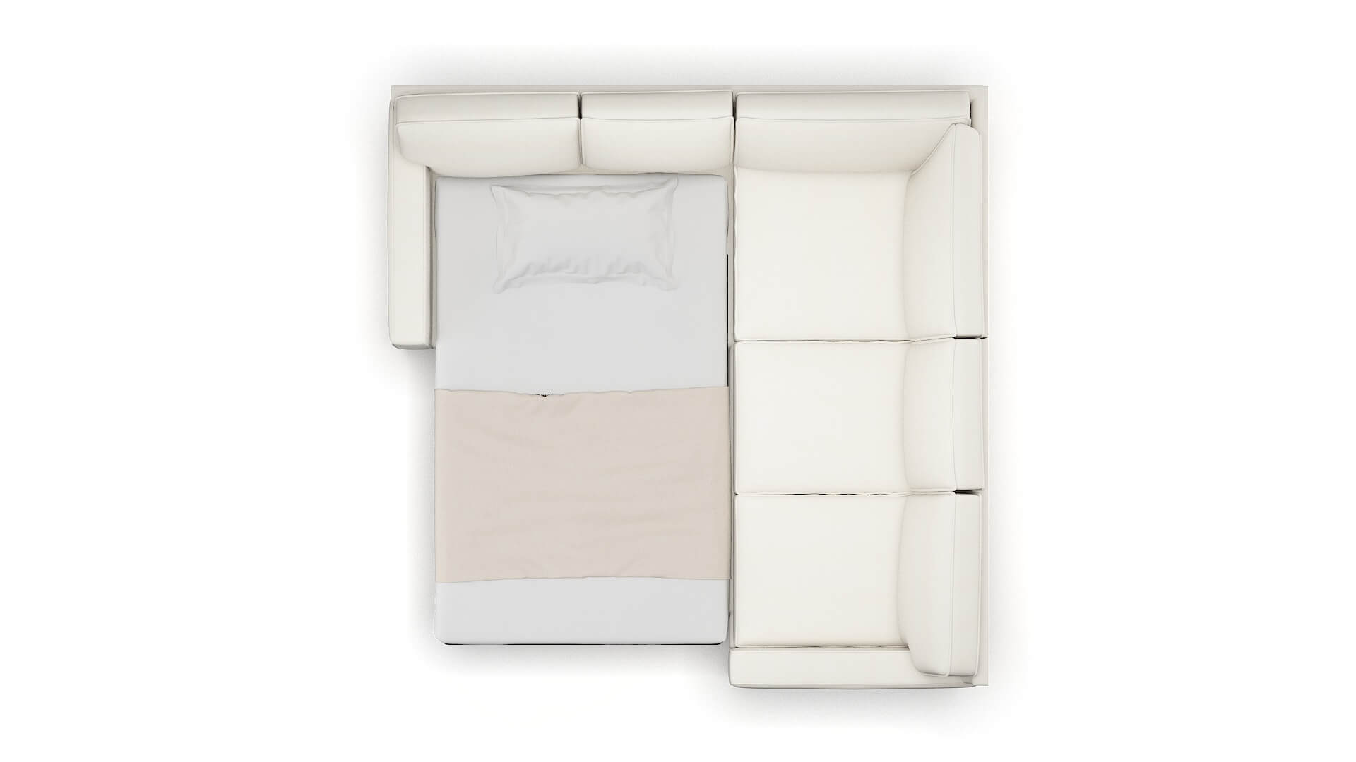 Chicago R_prize Cream Sectional Sleeper Espresso legs 3