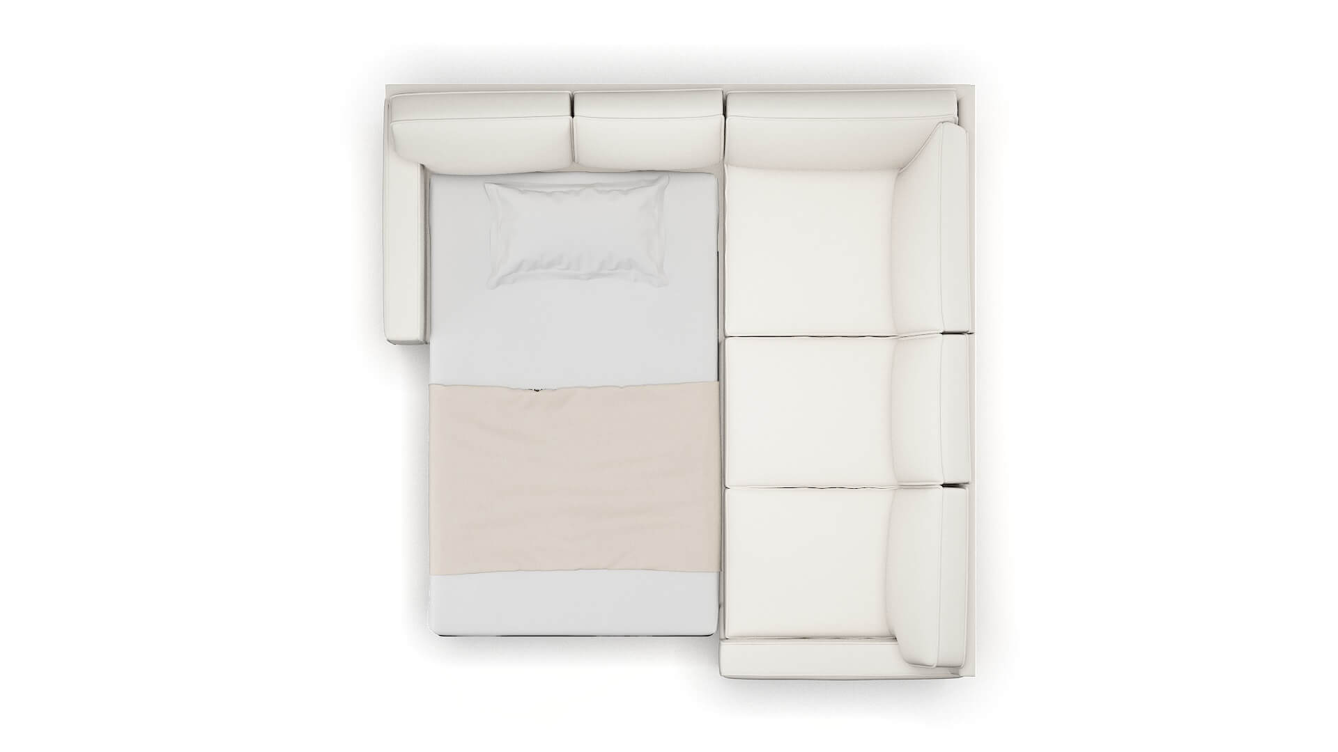 Chicago Redondo Pearl Sectional Sleeper Espresso legs 3