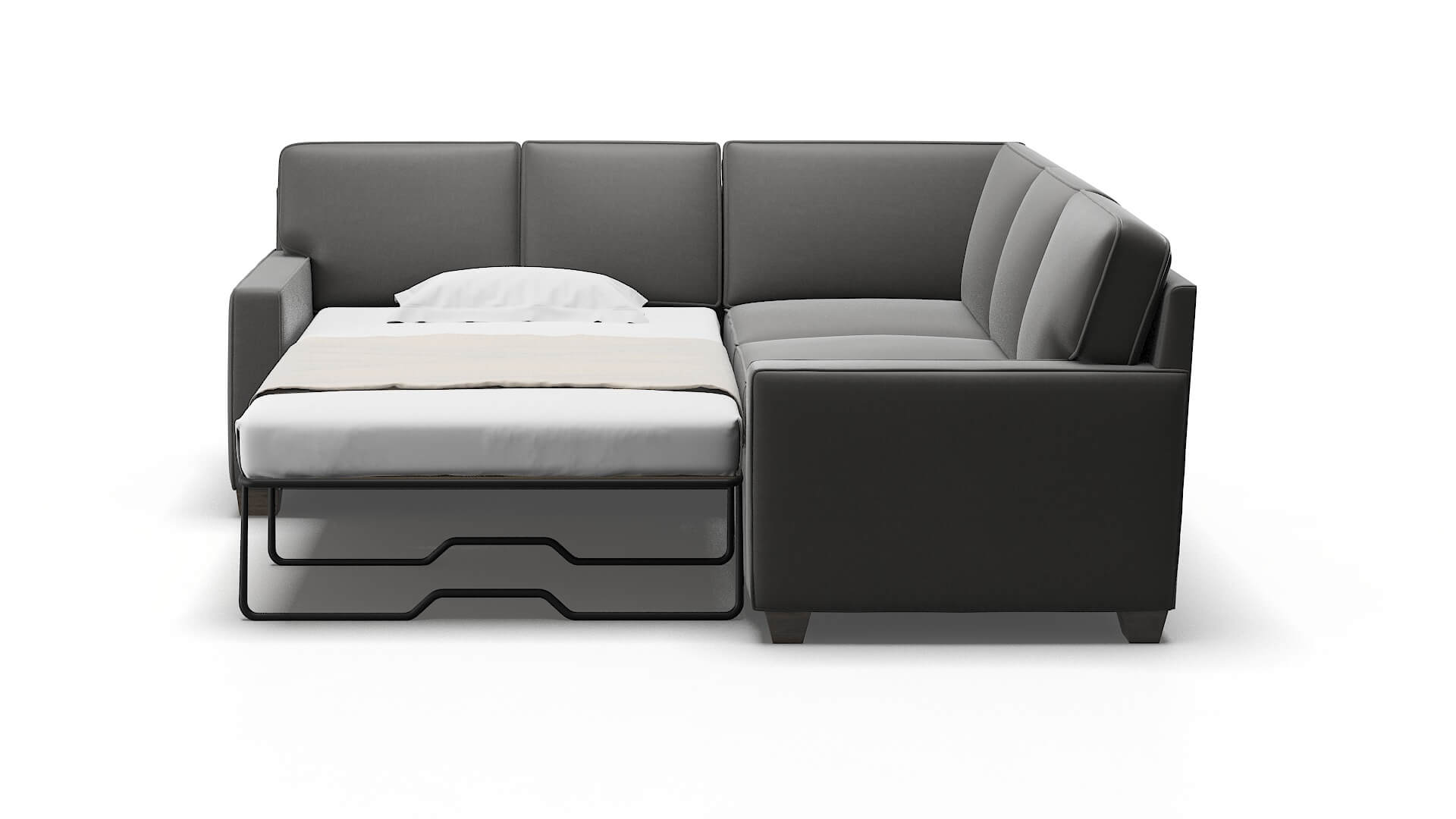 Chicago Rocket Charcoal Sectional Sleeper Espresso legs 1