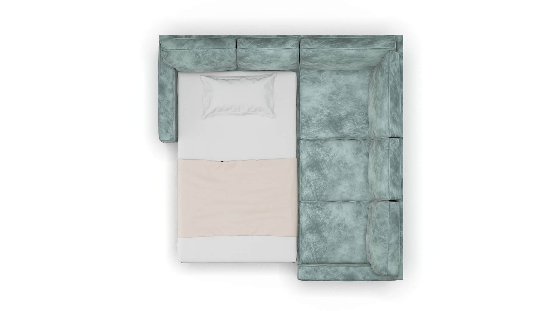 Chicago Royale Cloud Sectional Sleeper Espresso legs 3