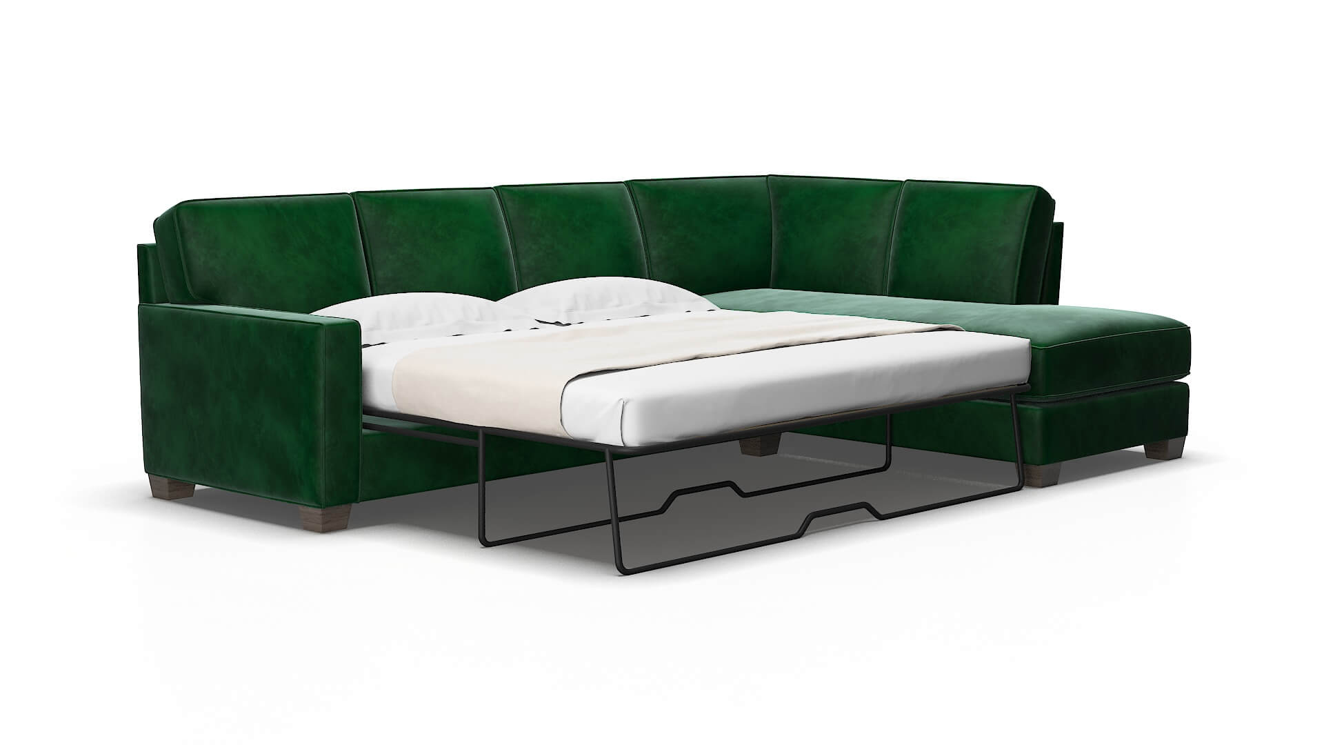 Chicago Royale evergreen Panel sleeper Espresso Legs  2
