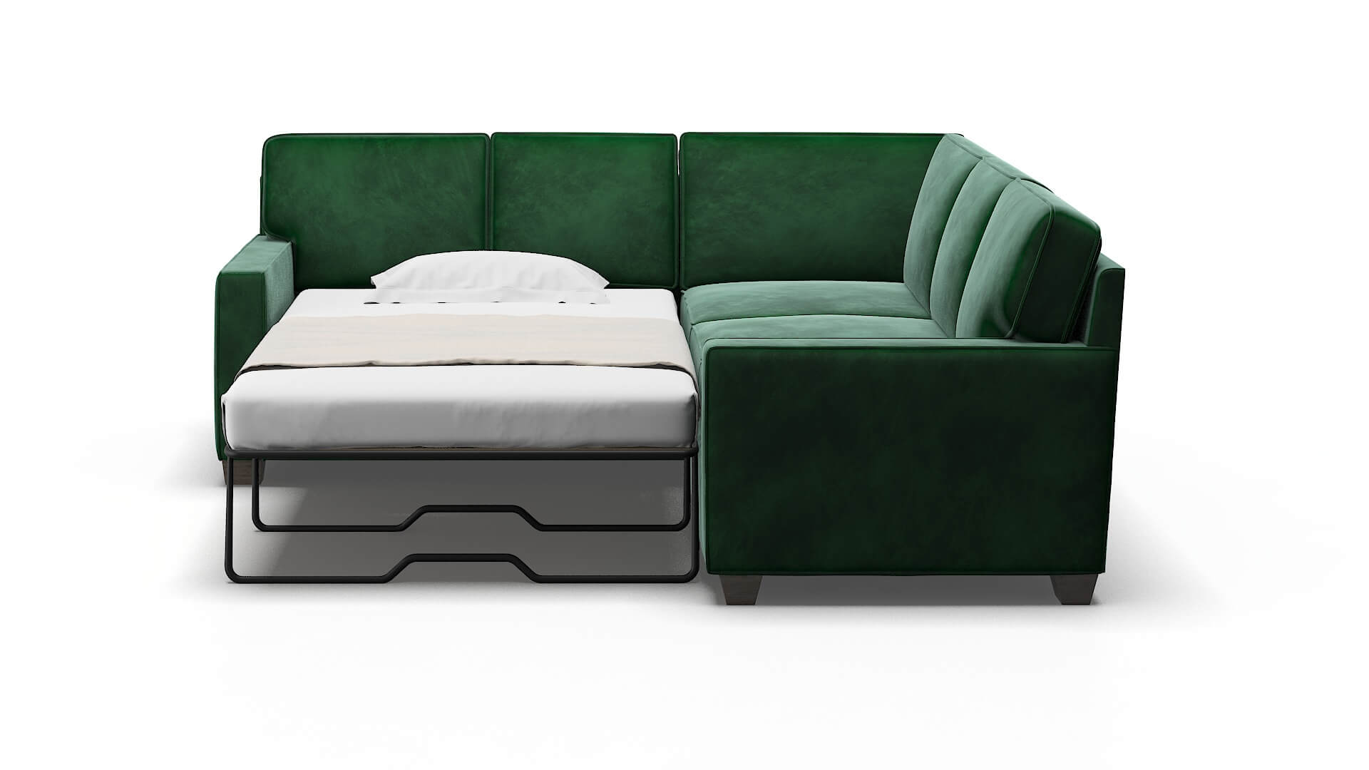 Chicago Royale Evergreen Sectional Sleeper Espresso legs 1