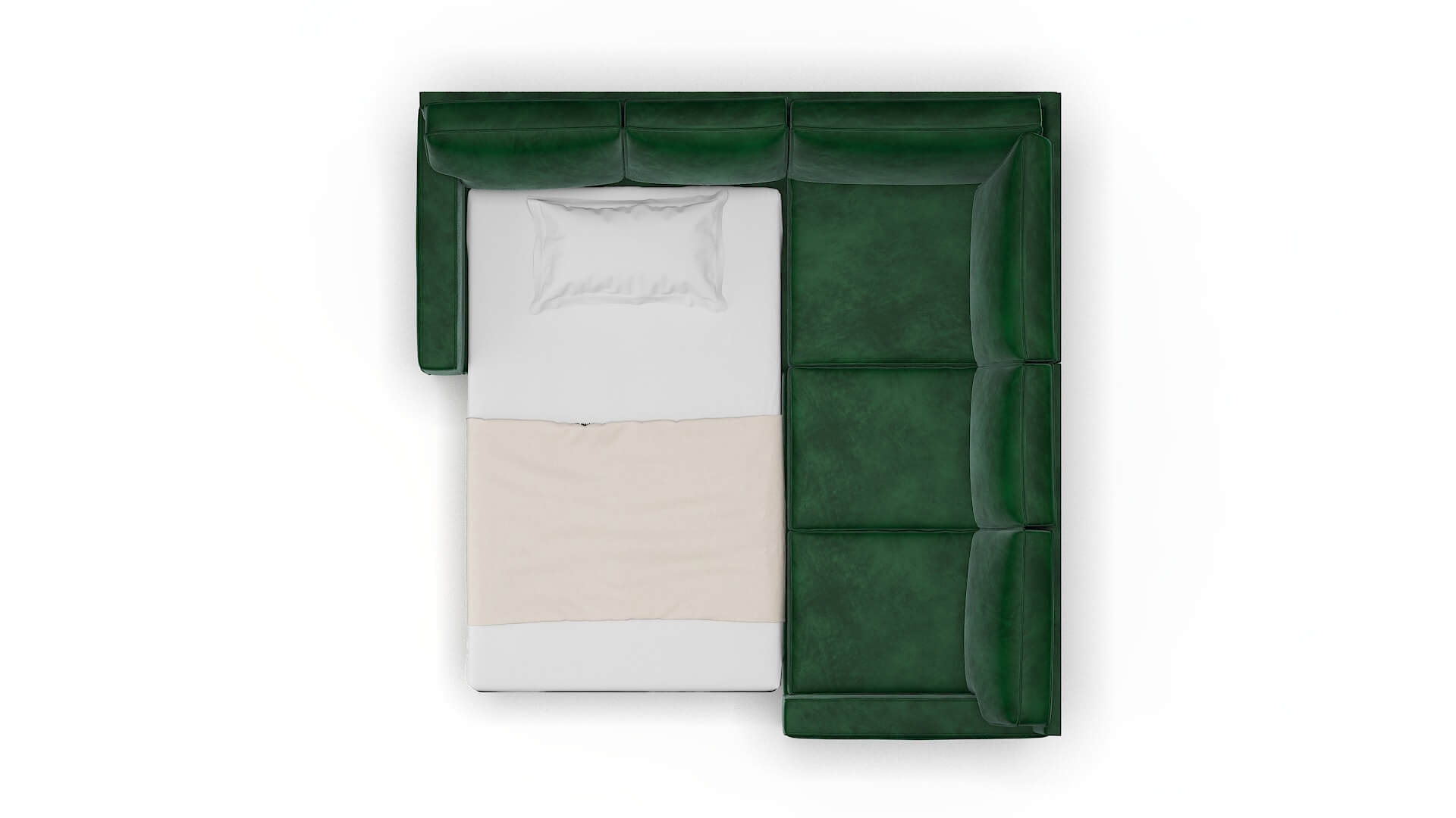 Chicago Royale Evergreen Sectional Sleeper Espresso legs 3