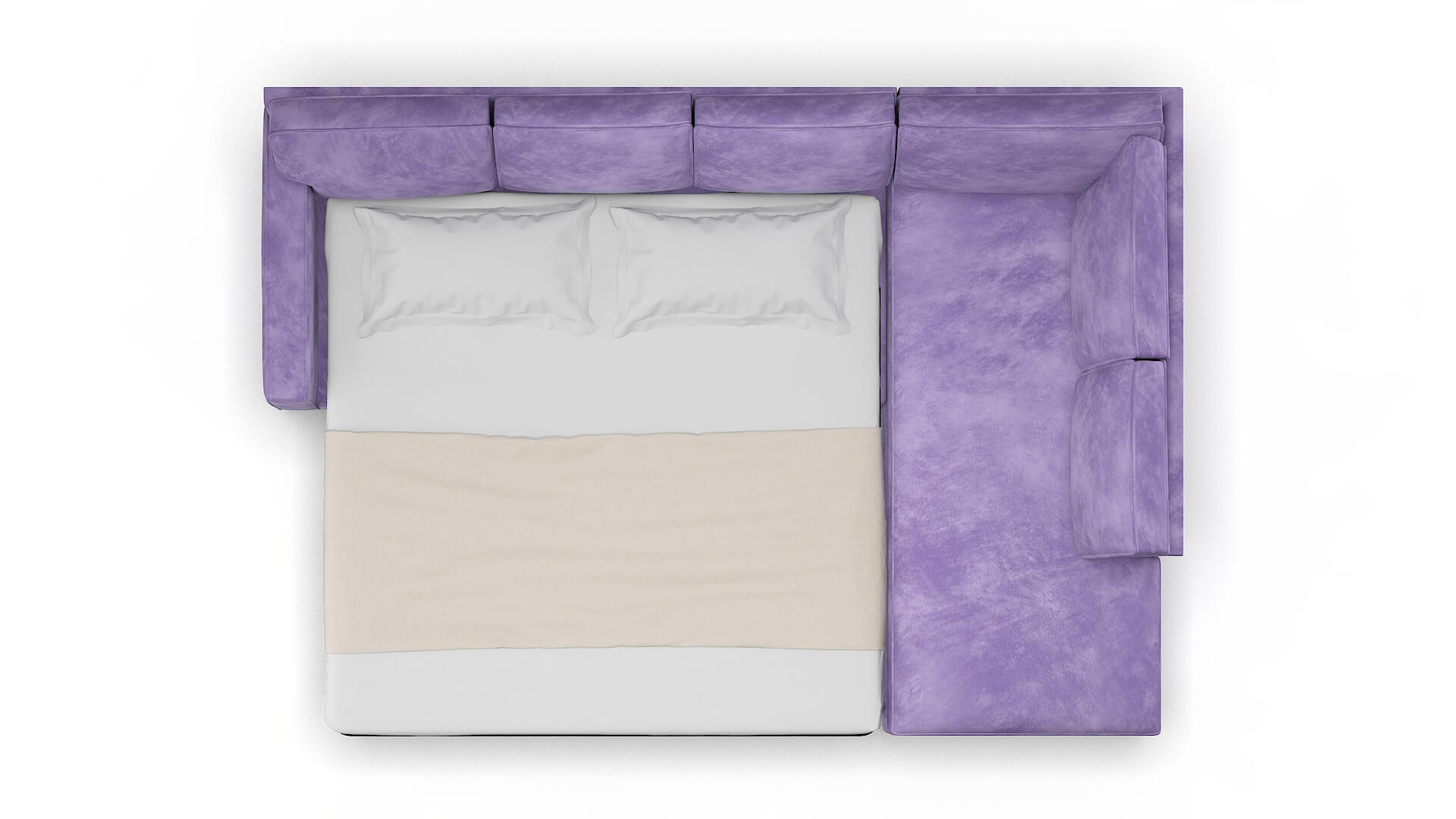 Chicago Royale Lavender Panel Sleeper Espresso legs 3