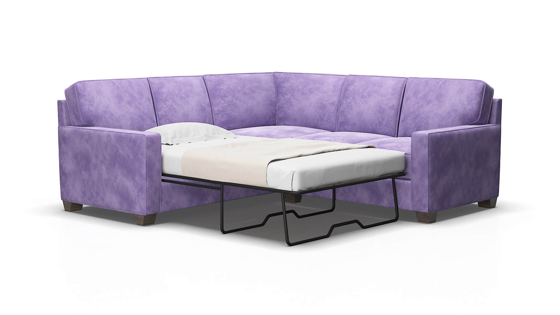 Chicago Royale lavender Sectional sleeper Espresso Legs  2
