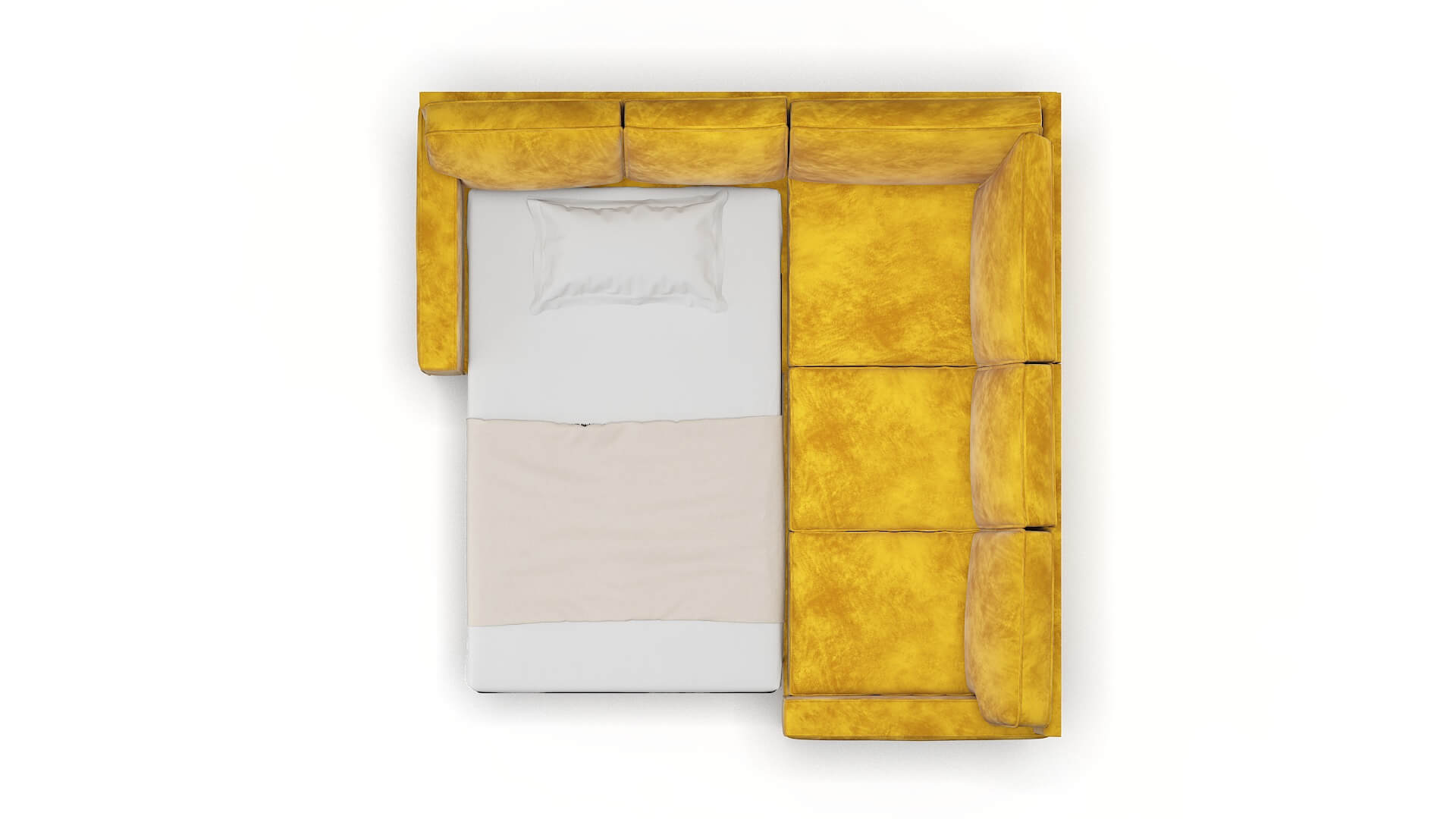 Chicago Royale Marigold Sectional Sleeper Espresso legs 3