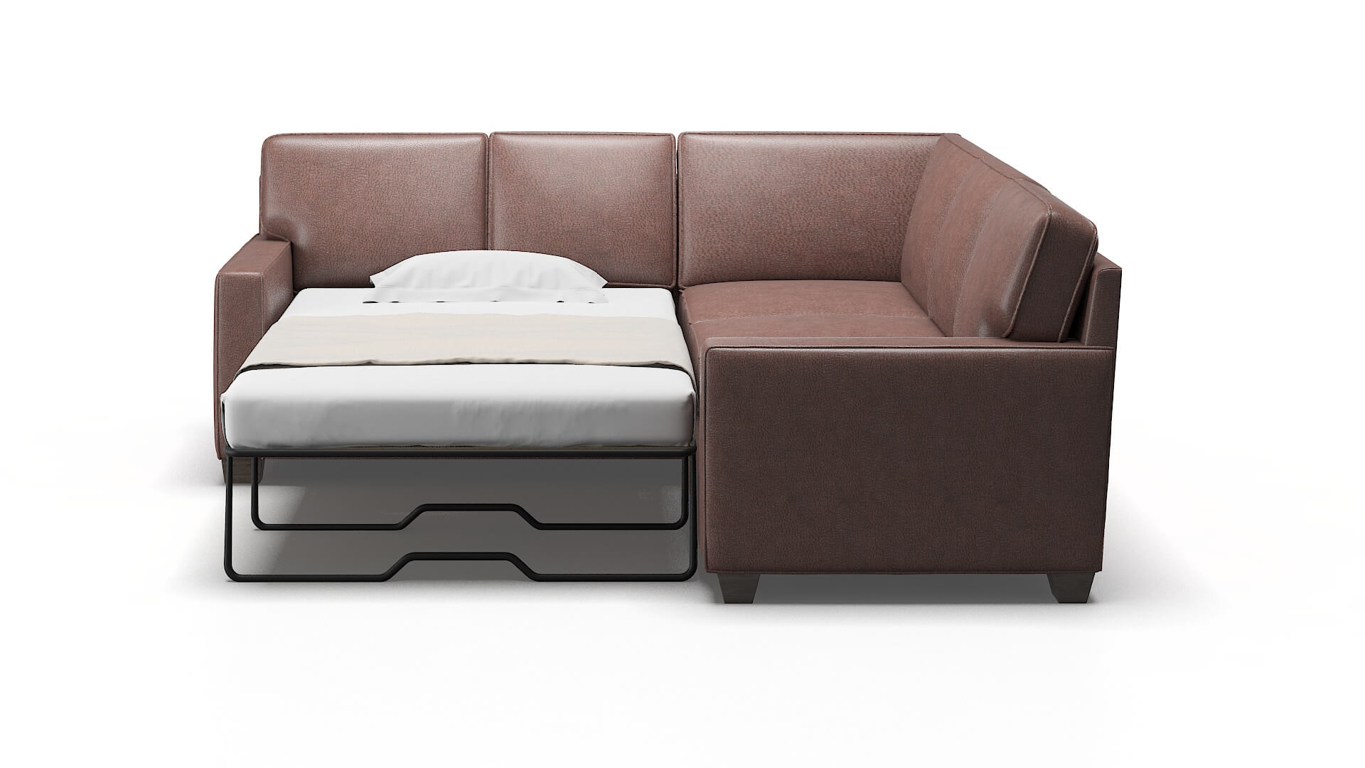 Chicago Royale Mocha Sectional Sleeper Espresso legs 1