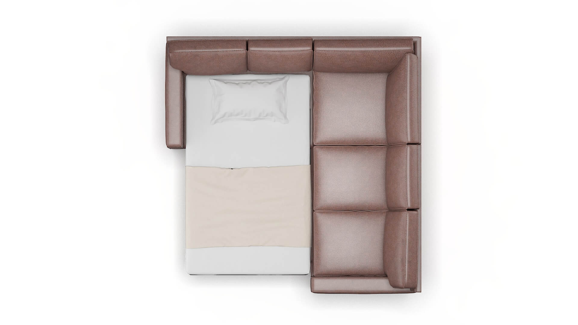 Chicago Royale Mocha Sectional Sleeper Espresso legs 3