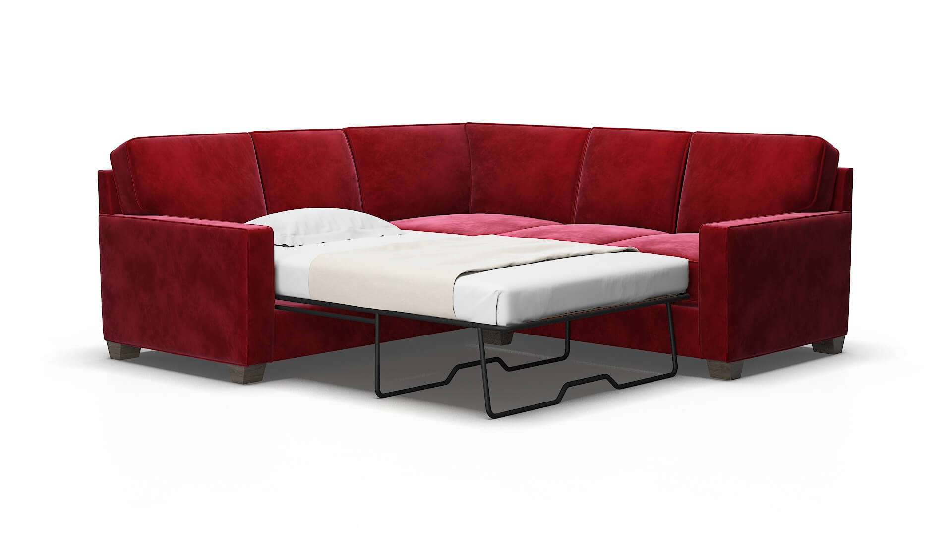 Chicago Royale ruby Sectional sleeper Espresso Legs  2