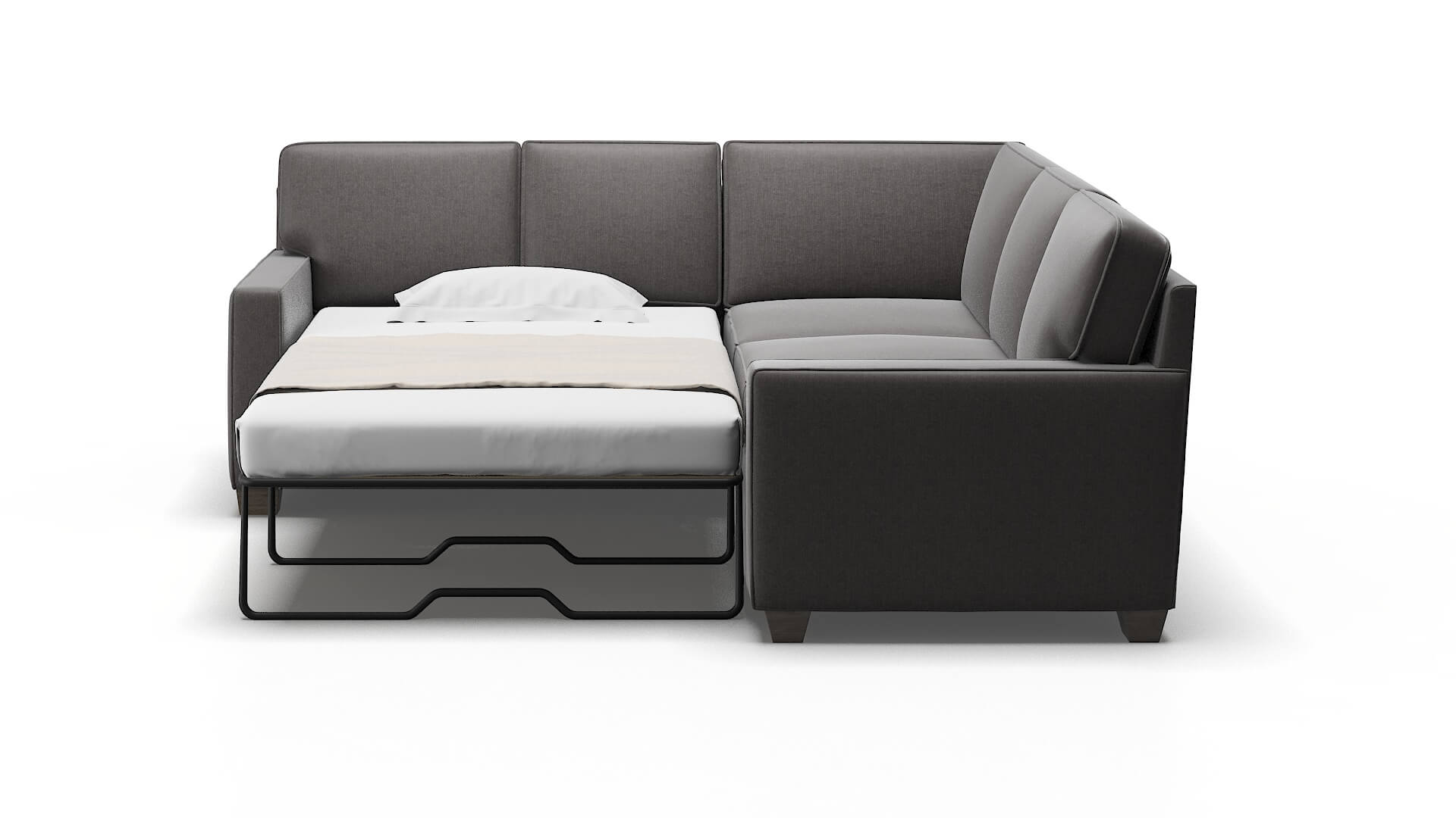 Chicago Sasha Grey Sectional Sleeper Espresso legs 1