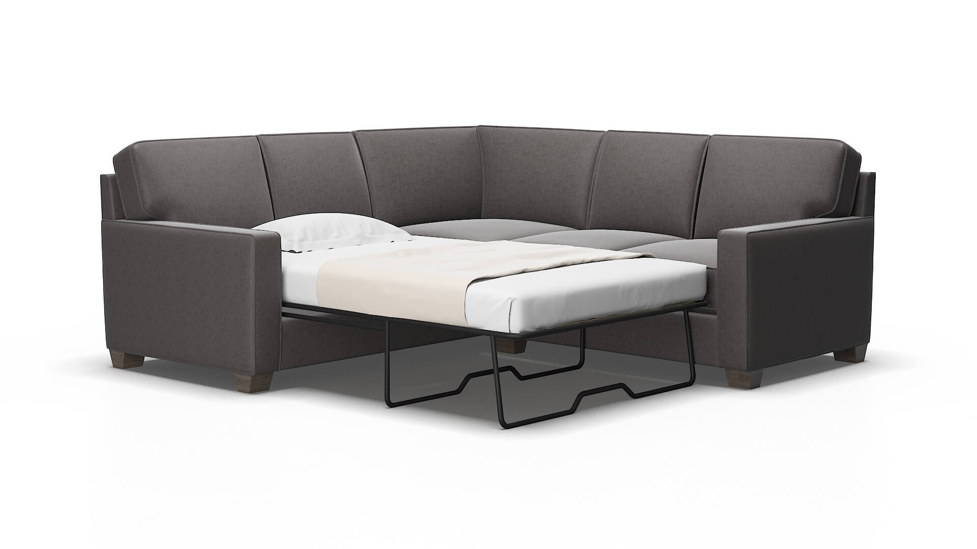 Chicago Sasha grey Sectional sleeper Espresso Legs  2